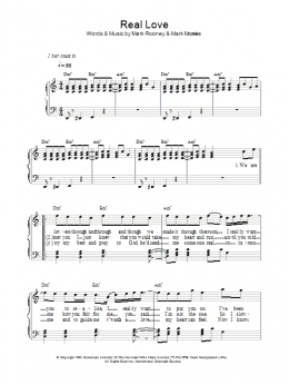 page one of Real Love (Piano, Vocal & Guitar Chords)