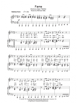 page one of Fame (Piano, Vocal & Guitar Chords (Right-Hand Melody))