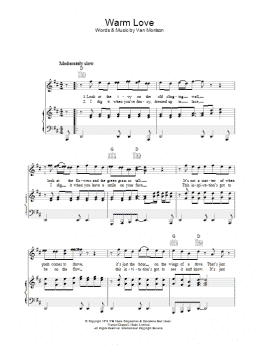 page one of Warm Love (Piano, Vocal & Guitar Chords)