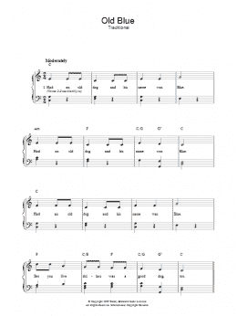 page one of Old Blue (Piano, Vocal & Guitar Chords)