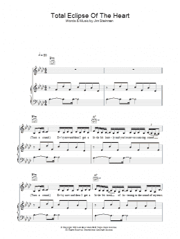 page one of Total Eclipse Of The Heart (Piano, Vocal & Guitar Chords)