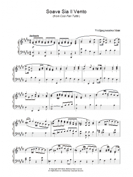 page one of Soave Sia Il Vento (from Cosi Fan Tutte) (Piano Solo)