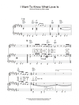 page one of I Want To Know What Love Is (Piano, Vocal & Guitar Chords)