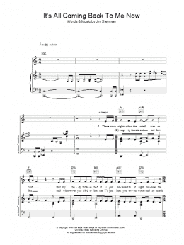 page one of It's All Coming Back To Me Now (Piano, Vocal & Guitar Chords (Right-Hand Melody))