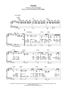 page one of Ironic (Piano, Vocal & Guitar Chords)