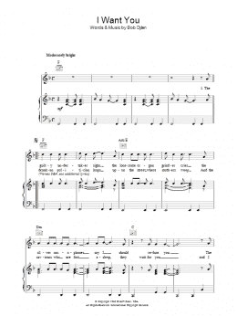 page one of I Want You (Piano, Vocal & Guitar Chords)