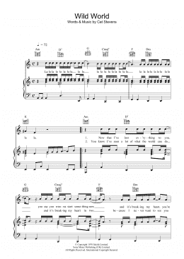 page one of Wild World (Piano, Vocal & Guitar Chords (Right-Hand Melody))