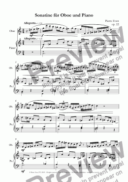 page one of Sonatina for Oboe and Piano, op. 22