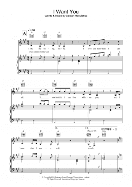 page one of I Want You (Piano, Vocal & Guitar Chords)