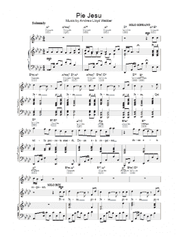 page one of Pie Jesu (Piano, Vocal & Guitar Chords)