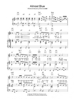 page one of Almost Blue (Piano, Vocal & Guitar Chords)