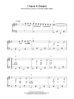 page one of I Have A Dream (Piano, Vocal & Guitar Chords)