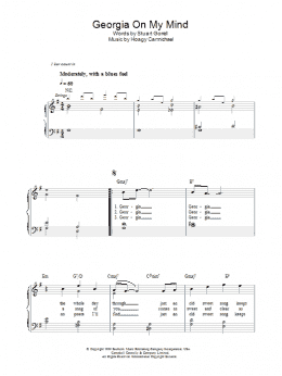 page one of Georgia On My Mind (Easy Piano)