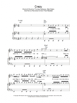 page one of Crazy (Piano, Vocal & Guitar Chords (Right-Hand Melody))