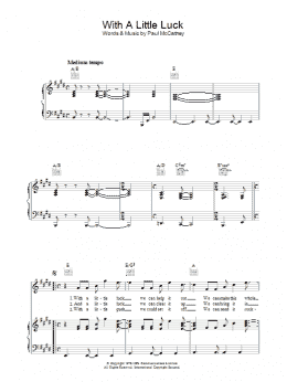 page one of With A Little Luck (Piano, Vocal & Guitar Chords)