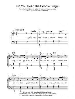 page one of Do You Hear The People Sing? (Easy Piano)