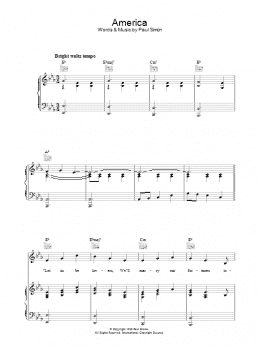 page one of America (Piano, Vocal & Guitar Chords)