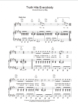 page one of Truth Hits Everybody (Piano, Vocal & Guitar Chords)