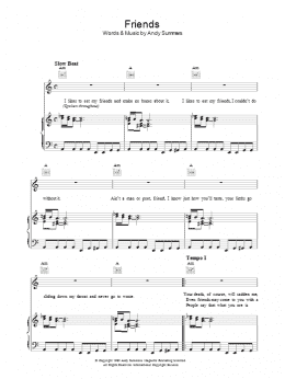 page one of Friends (Piano, Vocal & Guitar Chords)