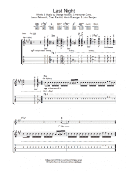 page one of Last Night (Guitar Tab)