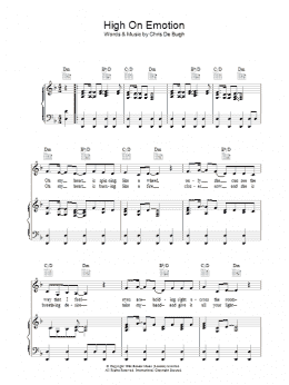 page one of High On Emotion (Piano, Vocal & Guitar Chords)