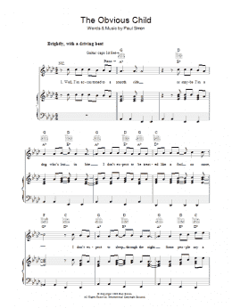 page one of The Obvious Child (Piano, Vocal & Guitar Chords)