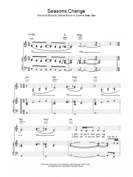 page one of Seasons Change (Piano, Vocal & Guitar Chords)