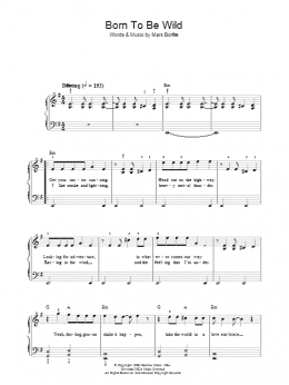 page one of Born To Be Wild (Piano, Vocal & Guitar Chords)