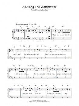 page one of All Along The Watchtower (Piano, Vocal & Guitar Chords)