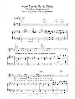 page one of Here Comes Santa Claus (Right Down Santa Claus Lane) (Piano, Vocal & Guitar Chords)