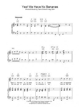 page one of Yes! We Have No Bananas (Piano, Vocal & Guitar Chords)