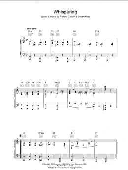 page one of Whispering (Piano, Vocal & Guitar Chords)