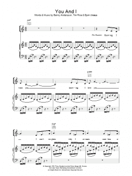 page one of You And I (Piano, Vocal & Guitar Chords)