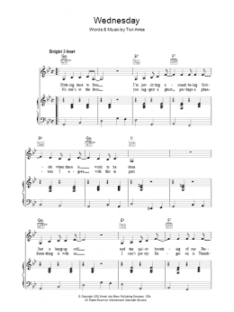 page one of Wednesday (Piano, Vocal & Guitar Chords)