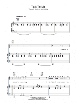 page one of Talk To Me (Piano, Vocal & Guitar Chords)