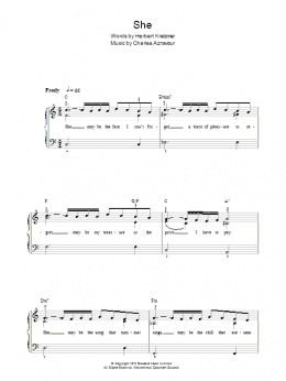 page one of She (Easy Piano)