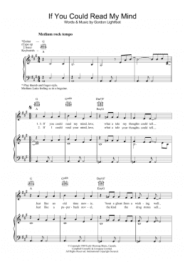 page one of If You Could Read My Mind (Piano, Vocal & Guitar Chords (Right-Hand Melody))