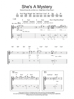 page one of She's A Mystery (Guitar Tab)