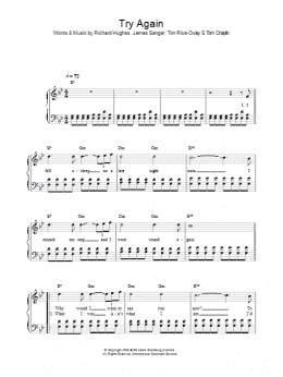 page one of Try Again (Piano, Vocal & Guitar Chords)