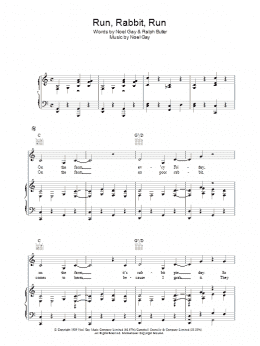 page one of Run, Rabbit, Run (Piano, Vocal & Guitar Chords)