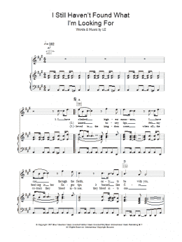 page one of I Still Haven't Found What I'm Looking For (Piano, Vocal & Guitar Chords)