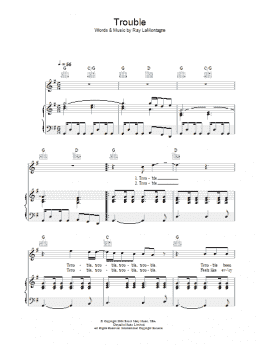 page one of Trouble (Piano, Vocal & Guitar Chords)