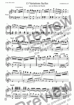 page one of 13 easy Haydn Variations
