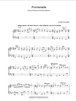 page one of Promenade (from Pictures At An Exhibition) (Piano Solo)