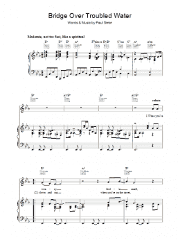 page one of Bridge Over Troubled Water (Piano, Vocal & Guitar Chords (Right-Hand Melody))