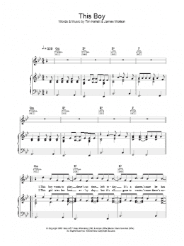 page one of This Boy (Piano, Vocal & Guitar Chords)