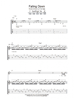 page one of Falling Down (Guitar Tab)