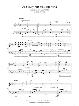 page one of Don't Cry For Me Argentina (Piano, Vocal & Guitar Chords)