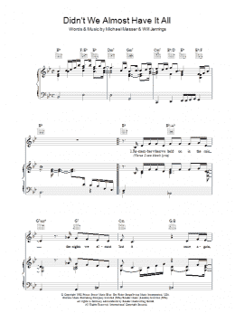 page one of Didn't We Almost Have It All (Piano, Vocal & Guitar Chords)