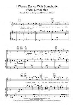 page one of I Wanna Dance With Somebody (Who Loves Me) (Piano, Vocal & Guitar Chords)